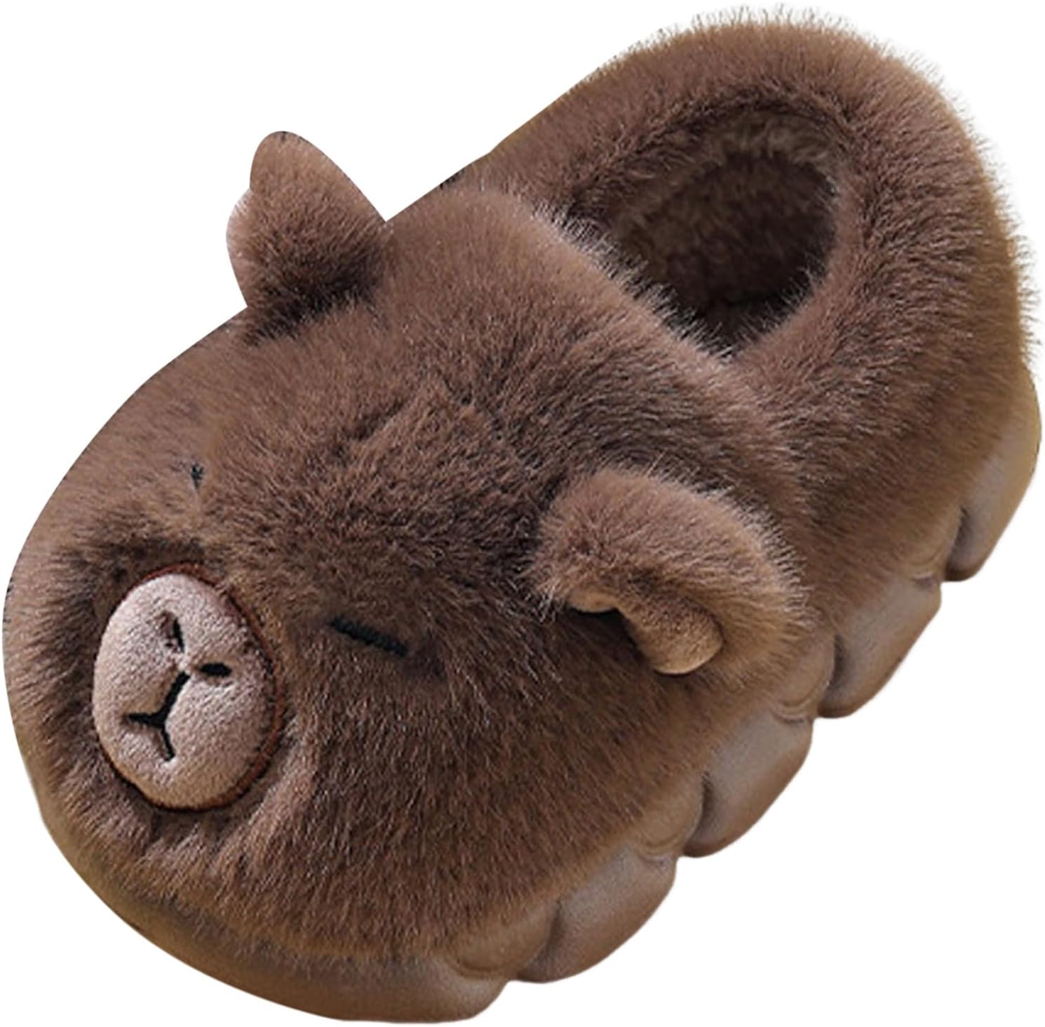 

Детские тапочки IWIHMIV для мальчиков и девочек, плюшевые, для дома, спальни, с мягкой подошвой, милые, из хлопка, теплые, зимние, Coffee