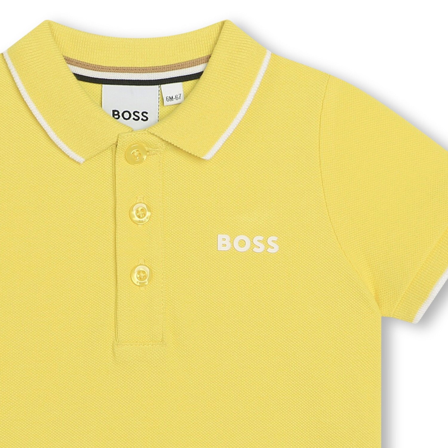 

Желтая футболка-поло с логотипом BOSS, желтый