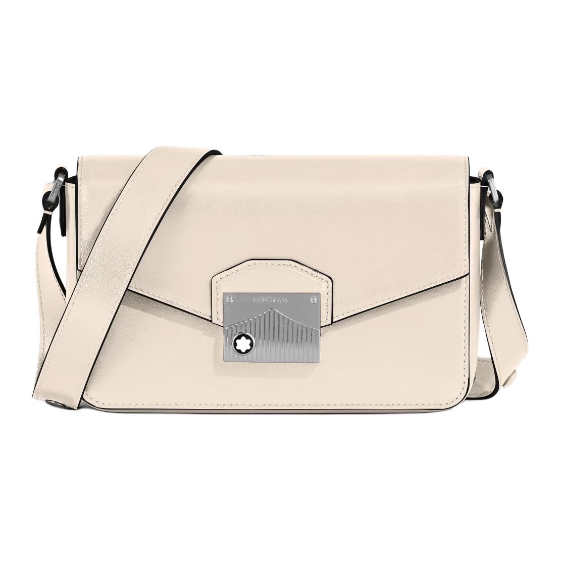 

MONTBLANC Сумка-мессенджер мини женская из зерненой кожи коровы бежевый туман