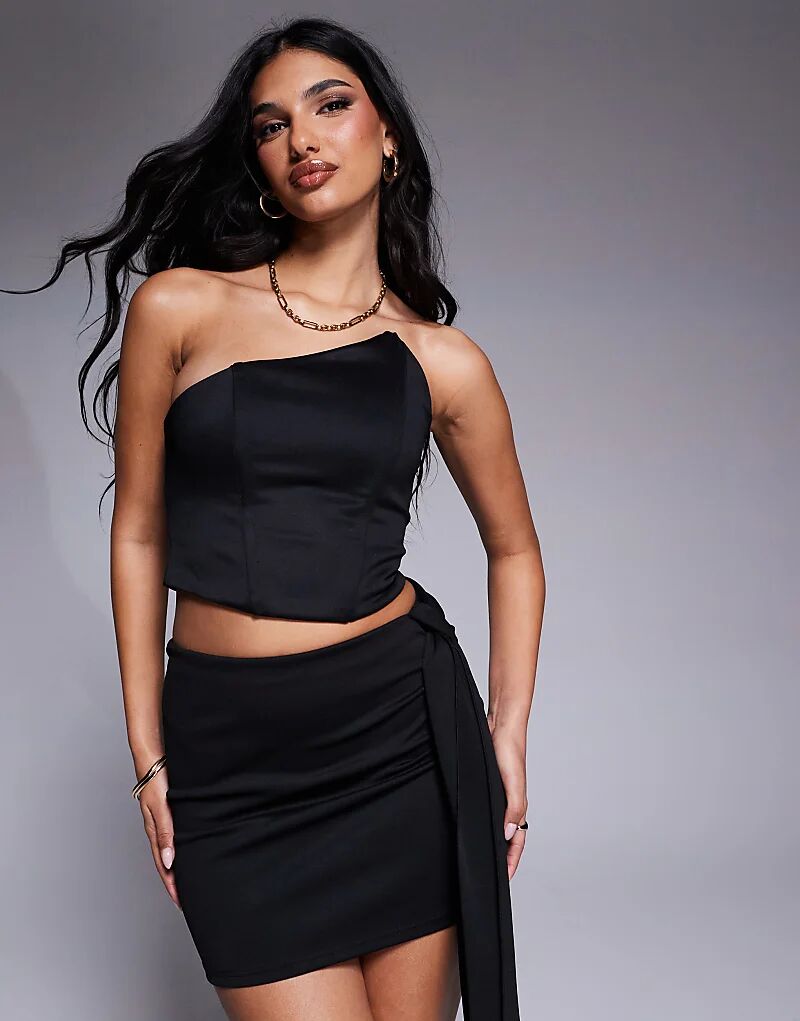 

Топ ASOS DESIGN Coord с ажурным вырезом черного цвета