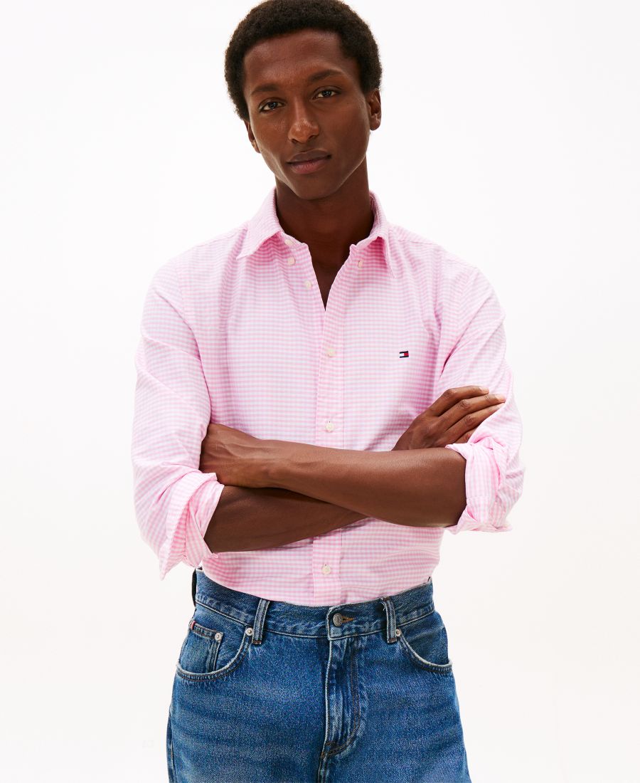 

Мужская рубашка в клетку Оксфорд в стиле наследие Tommy Hilfiger, Rose Petal/check