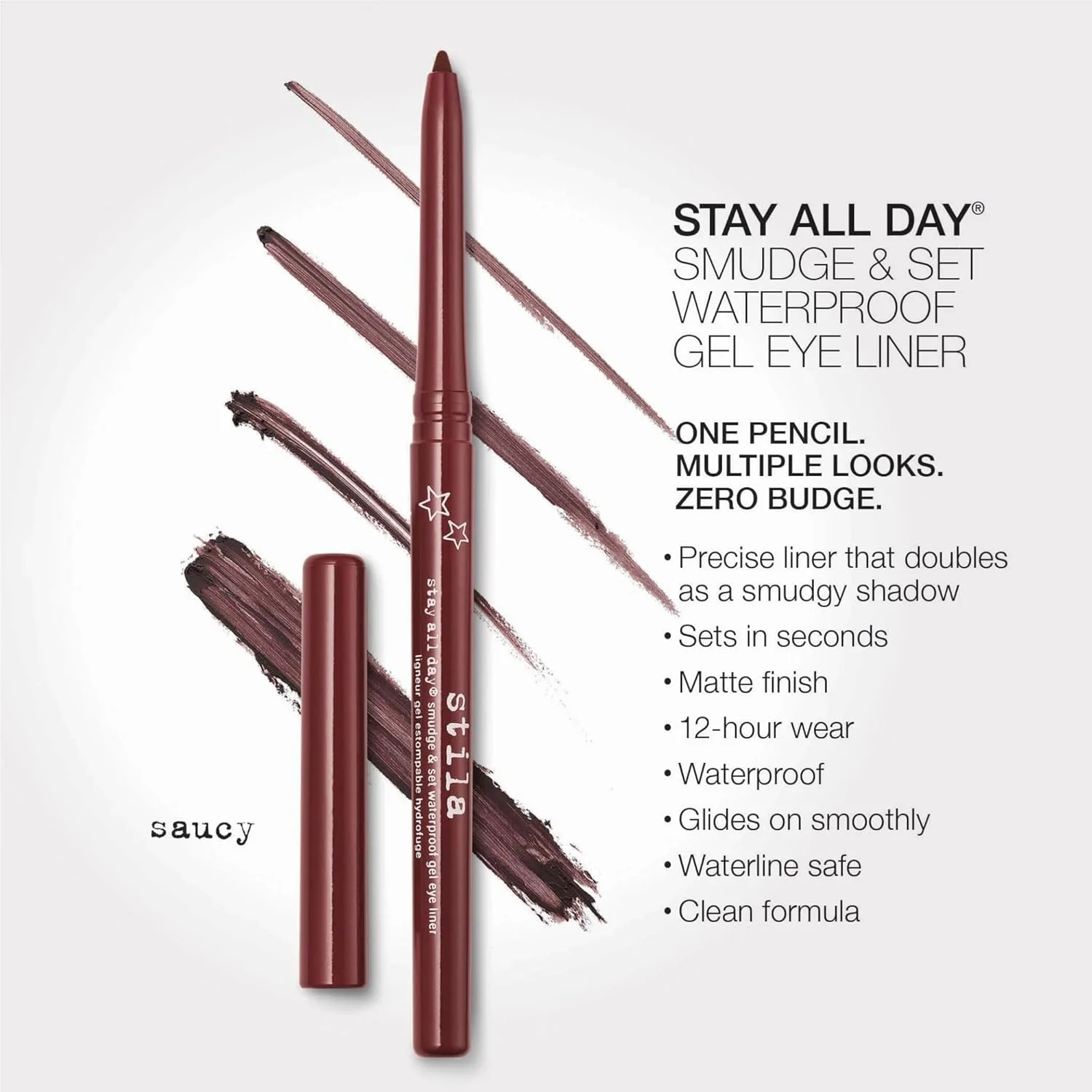 Stila Stay All Day Smudge & Set Waterproof Gel Liner, гелевый карандаш для подводки, стойкость 12 часов, Saucy — фото 2