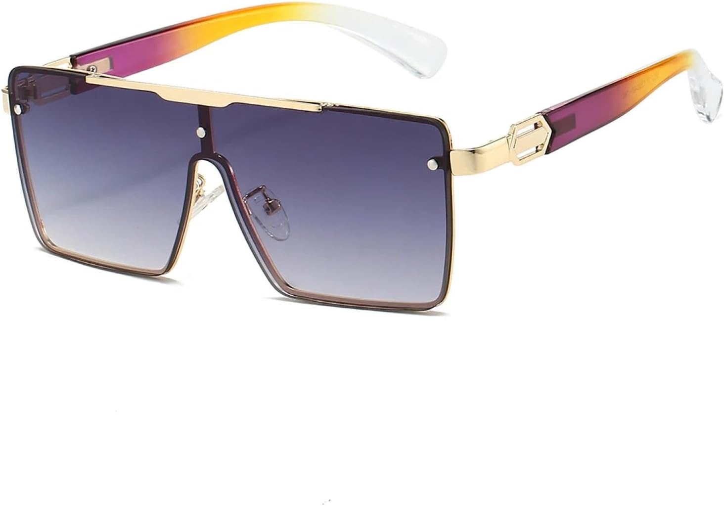 

Большие солнцезащитные очки для женщин, модные градиентные многоцветные очки для активного отдыха, стильные повседневные солнцезащитные очки для женщин TKKTLLT, Golden-gradient Grey