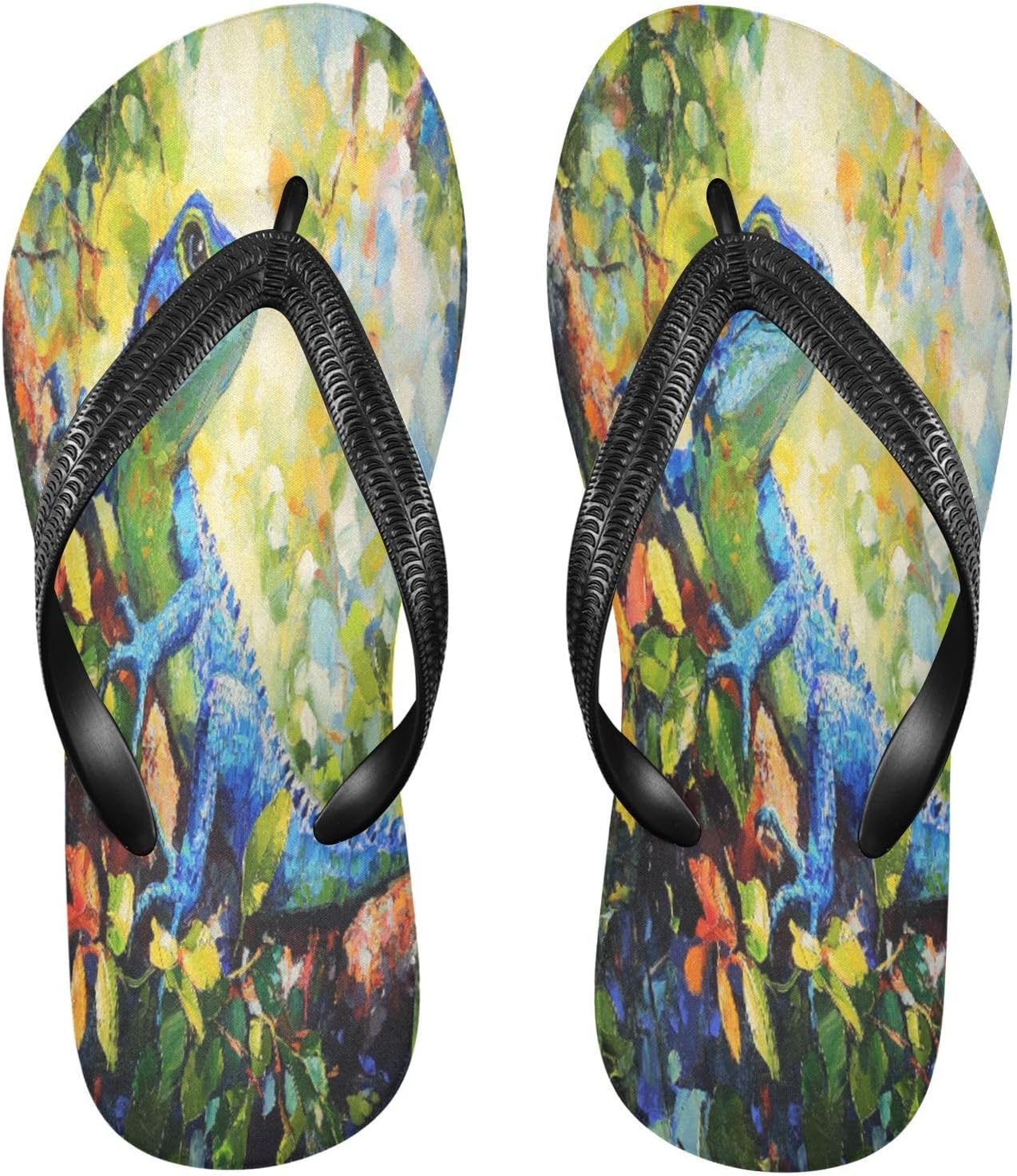 

Шлепанцы с рисунком листьев игуаны, зеленые, для пляжа, душа, резинескользящие летние тапочки для ходьбы, обувь для женщин и мужчин Sinestour