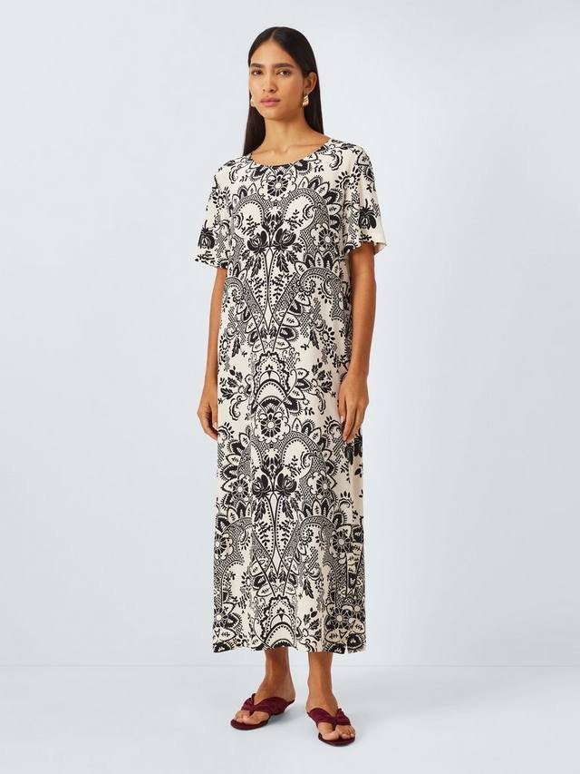 

Абстрактное платье из чистого шелка vela Weekend MaxMara, слоновая кость