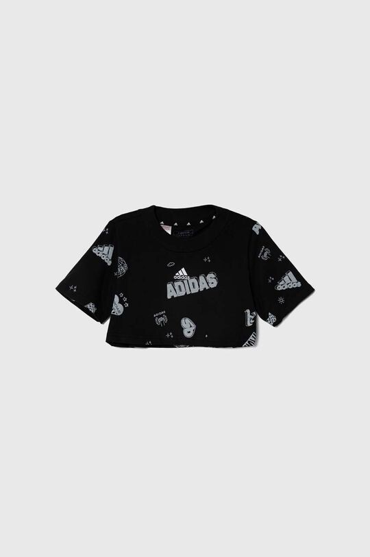 

Детская хлопковая футболка adidas JG BLUV Q3 AOPT, черный