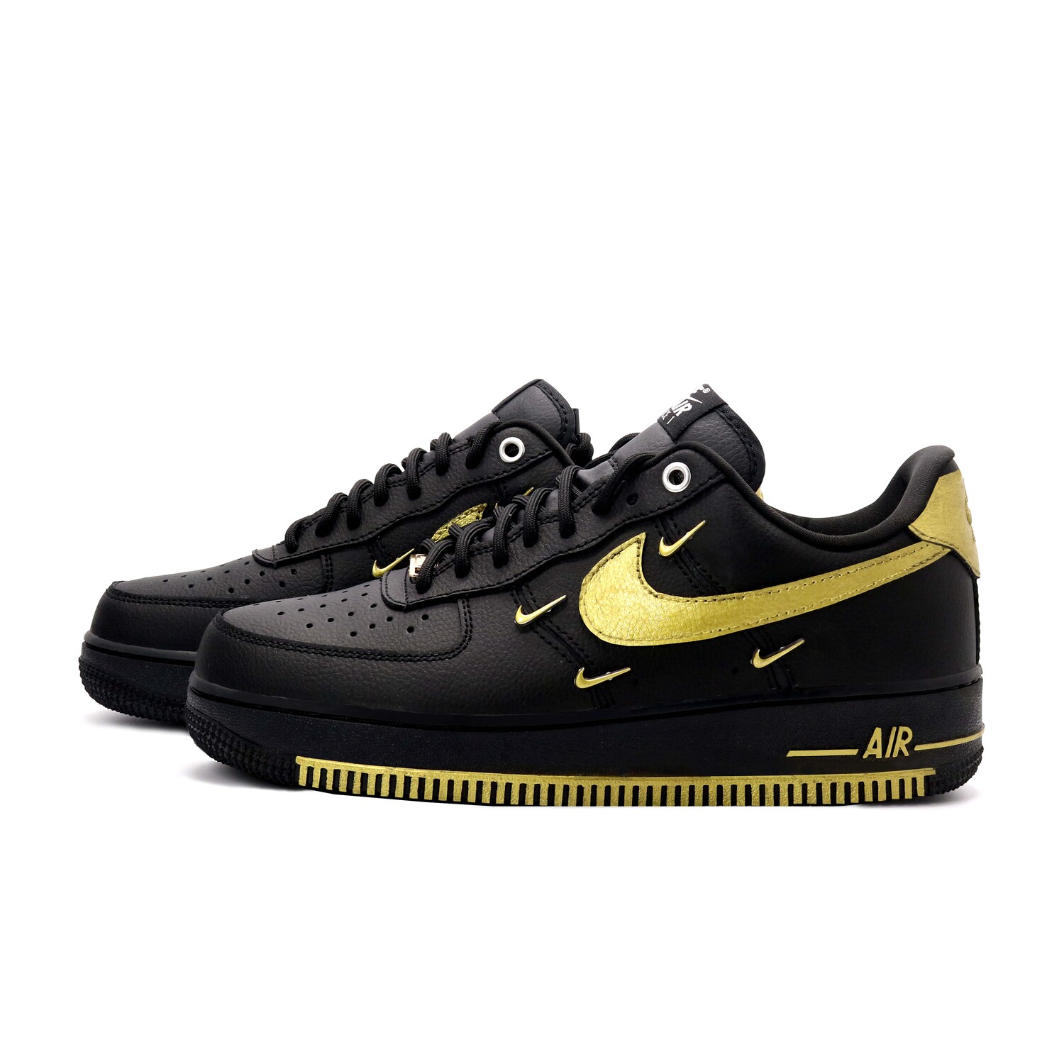 

Кроссовки Nike Air Force 1 Skateboarding Shoes Unisex Low-top Black/gold, черный/золотой