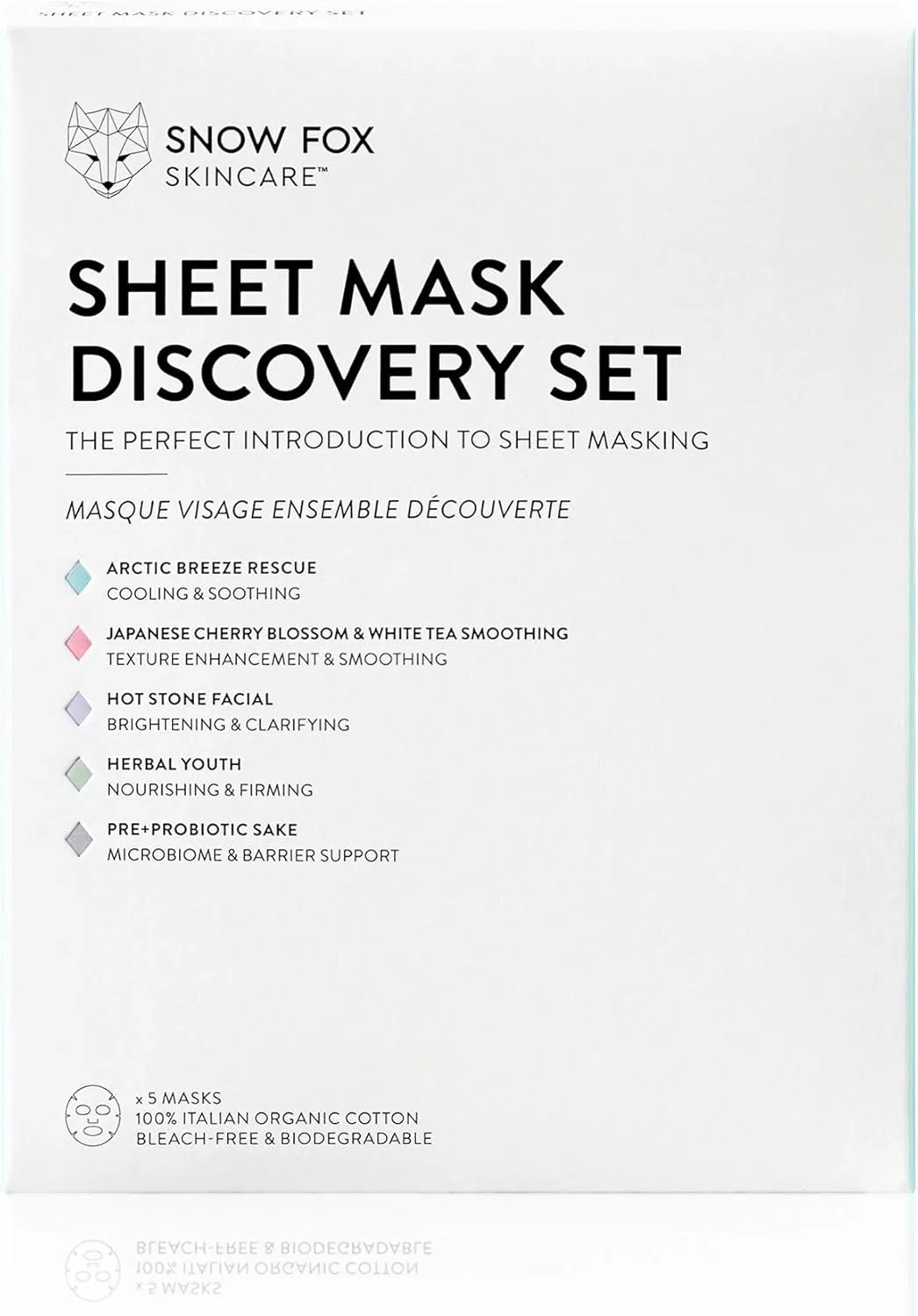 Набор тканевых масок для лица Discovery Set, 4 шт, Snow Fox Skin Care