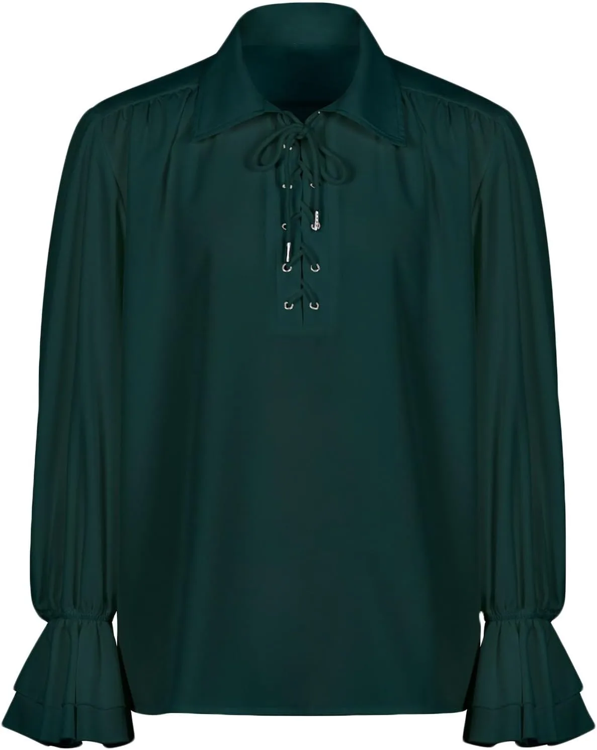 

Мужская средневековая пиратская рубашка в стиле стимпанк с длинными рукавами и шнуровкой QUNPIU