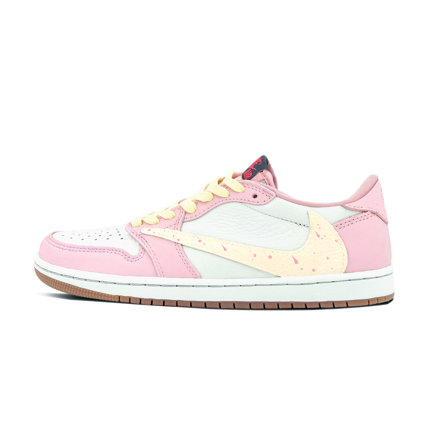 Кроссовки Travis Scott Air Jordan 1 Vintage Basketball Shoes Women's Low-top, цвет Cherry Blossom Pink 520 Gift Box
