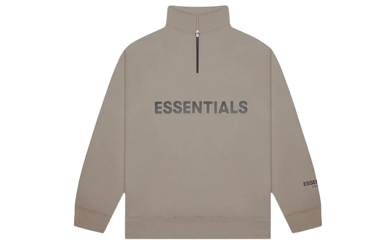 Полузиппуловер Футболка Fear Of God Essentials, Тепло-бежевый — фото 2