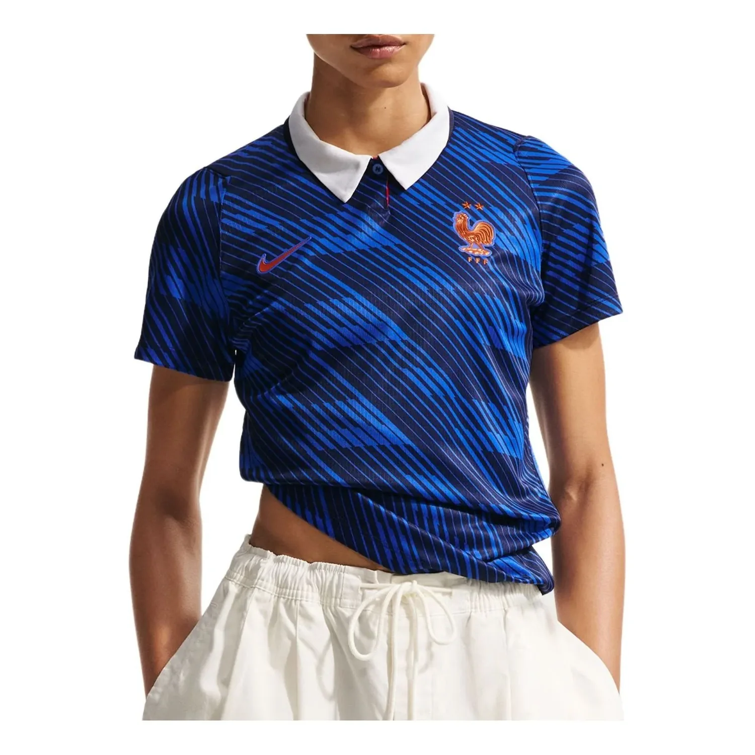(WMNS) Реплика домашней футболки Nike FFF 2026 Stadium 'Game Royal Blackened Blue White'