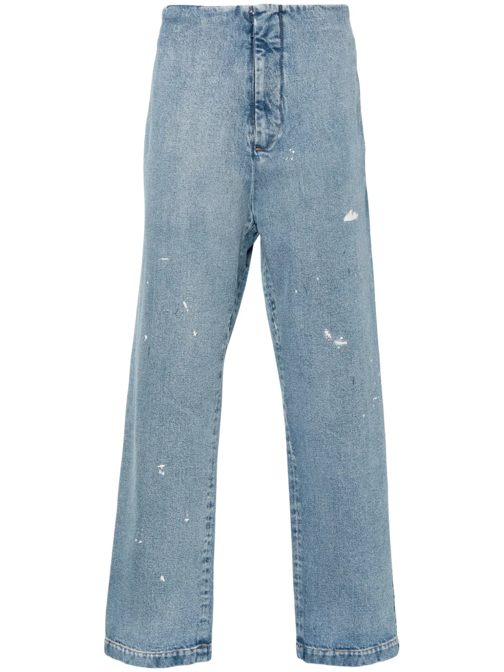 

Прямые джинсы с эффектом разбрызганной краски MM6 Maison Margiela, синий