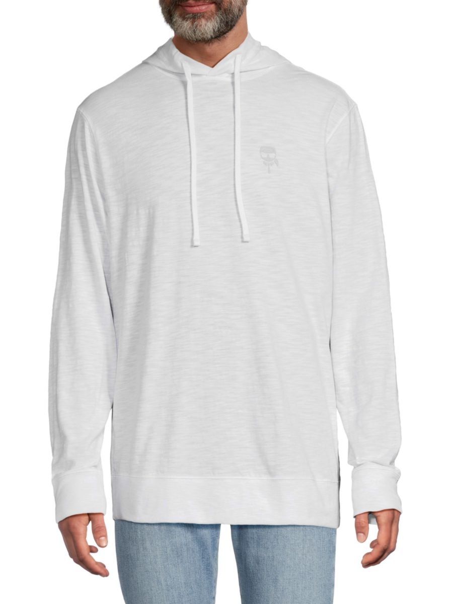 

Толстовка с капюшоном Karl Character Slub Cotton Karl Lagerfeld Paris, белый