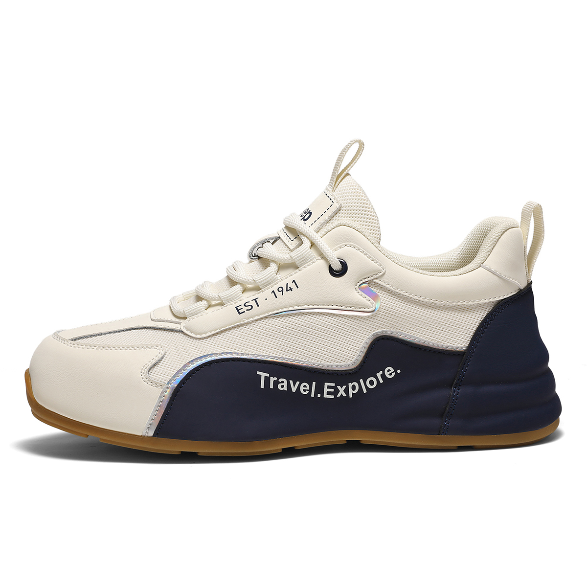 

Мужские повседневные низкие кроссовки Wandering Step, устойчивые к истиранию, дышащие, легкие, увеличивающие рост Jeep, бежевый синий