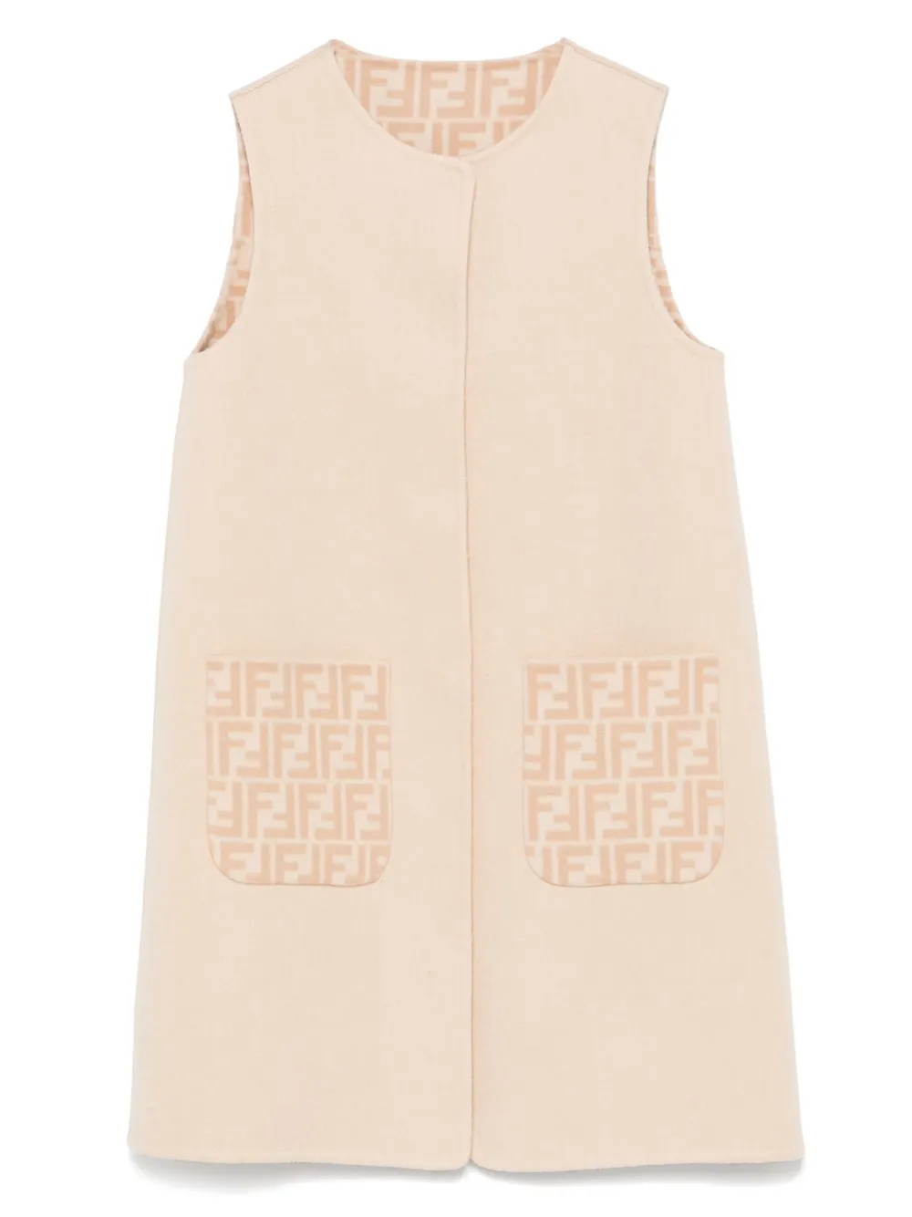 

Платье с логотипом FF FENDI KIDS, нейтральный