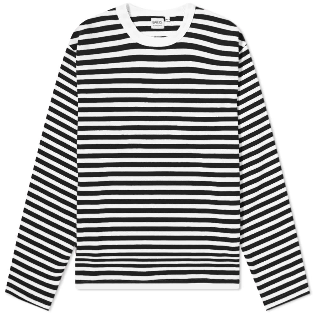 

Футболка в полоску с длинными рукавами Beams Boy, черный