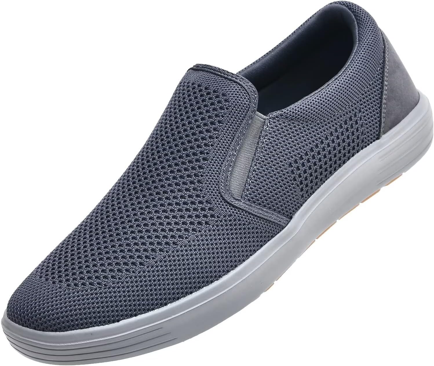 

Мужские слипоны konhill - повседневные трикотажные лоферы, кроссовки для ходьбы, вождения, работы с памятью формы и подошвой из пены для скейтборда, темно-серый