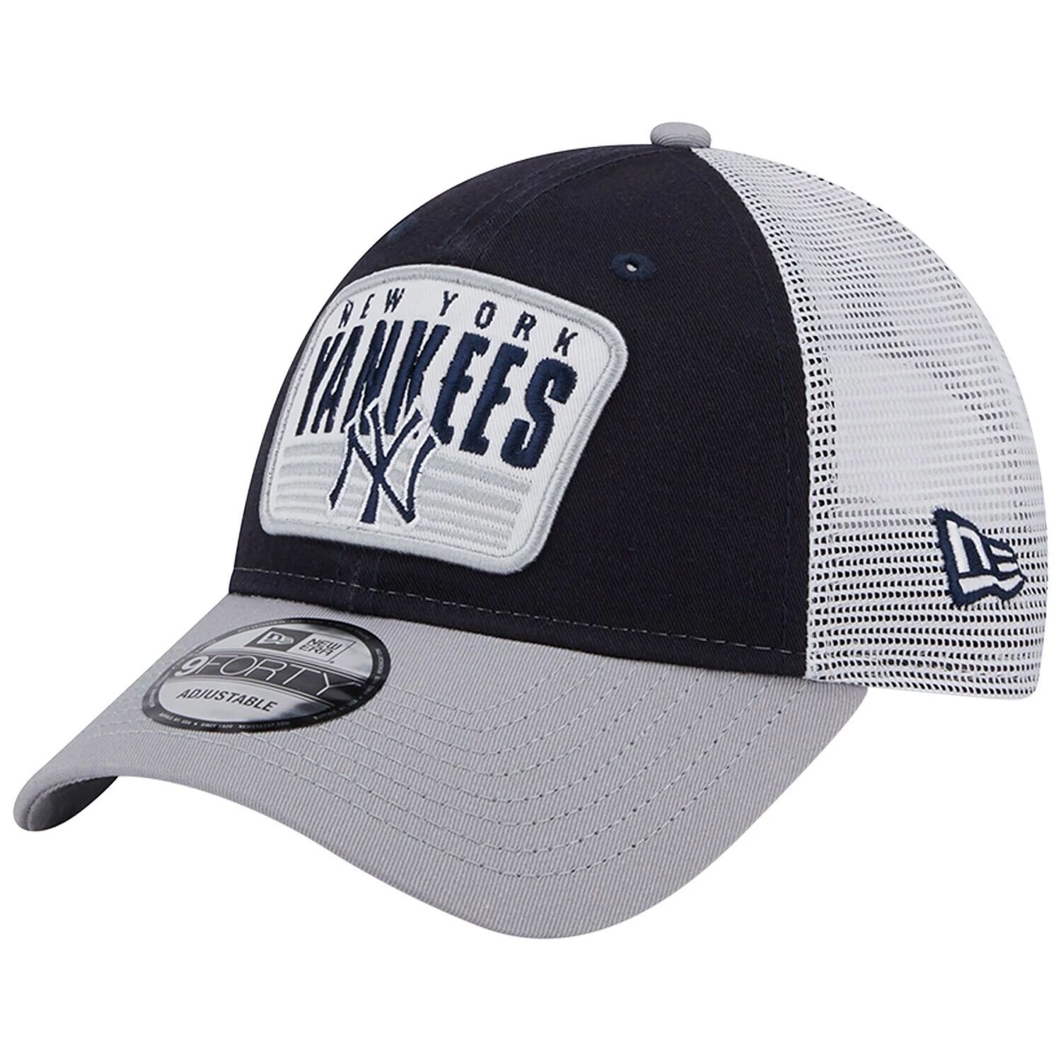 

Мужская темно-синяя кепка New Era New York Yankees с двухцветной нашивкой 9FORTY Snapback