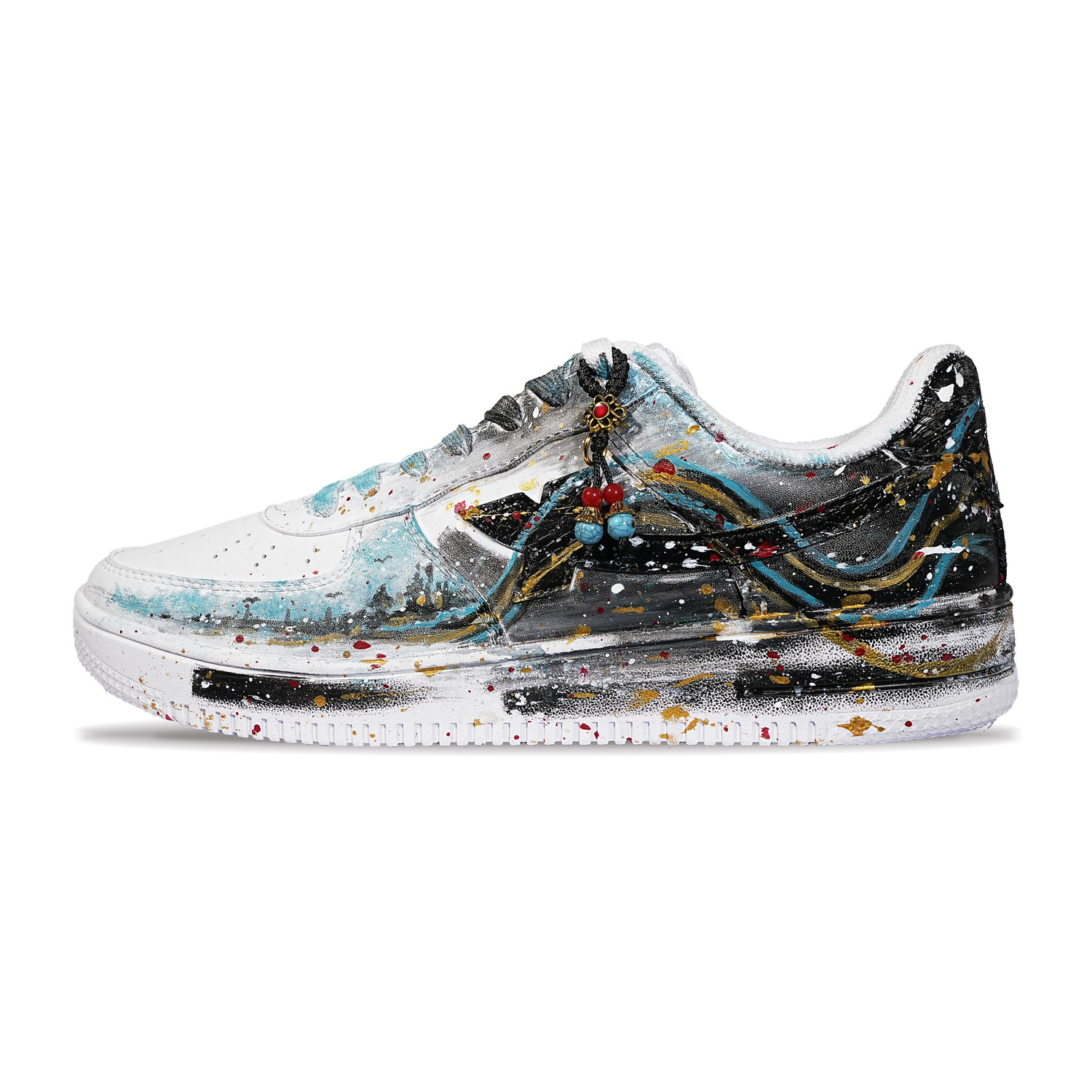

XTEP Кроссовки Air Force One Skateboard унисекс низкие черно-синие, цвет Black Blue