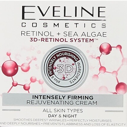 Крем для лица Eveline Cosmetics — Nature Line 3D Seaweed Интенсивный укрепляющий омолаживающий дневной и ночной с ретинолом, 50 мл — фото 2