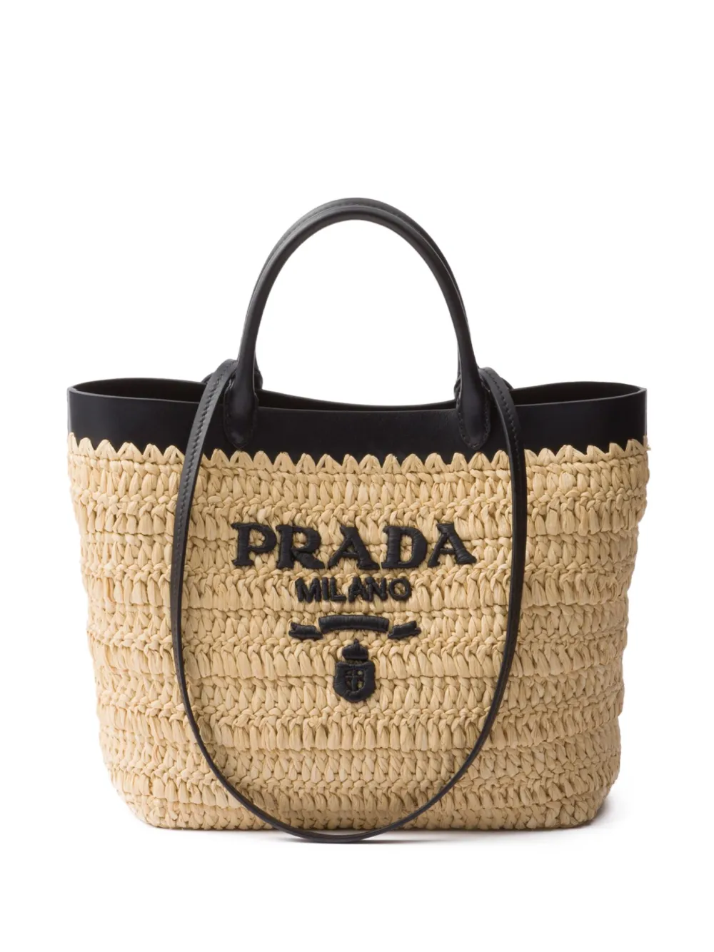

Плетеная сумка-тоут Prada, нейтральный