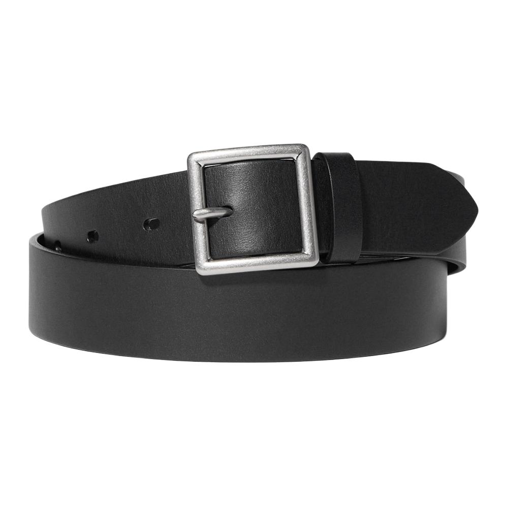 

UNIQLO Кожаный ремень унисекс каштановый черный шириной 3.5 см, Black