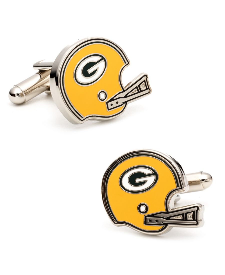 

Запонки в стиле ретро с изображением шлема команды Bay Packers Cufflinks Inc, Yellow
