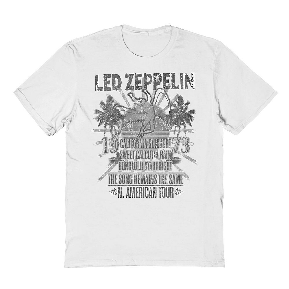 

Мужская футболка с рисунком Led Zeppelin 1973 Licensed Character, белый