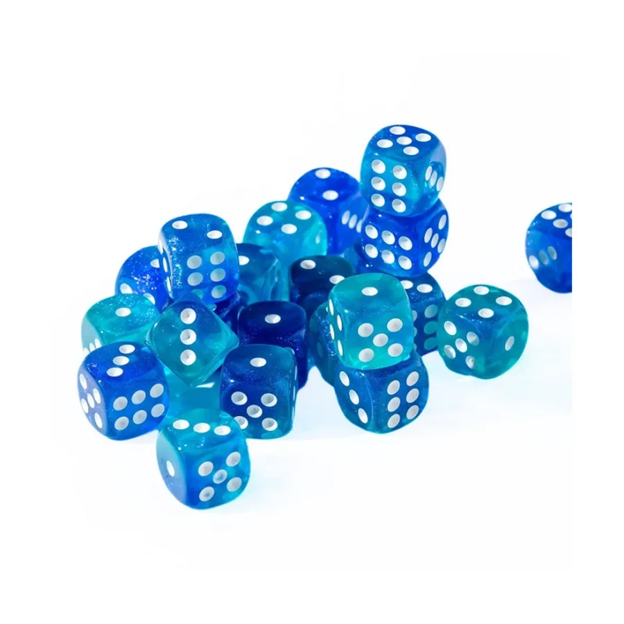 

12 мм d6 Вечернее небо с белым (25), Dice - 25 Piece D6 Sets (Easy Roller Dice)