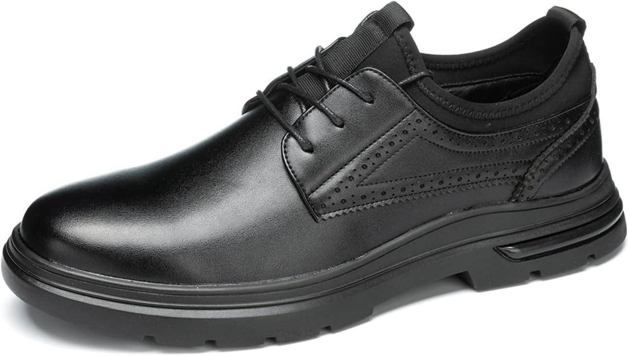 

Мужские классические оксфорды с перфорацией в британском стиле, выполненные из натуральной кожи, со шнуровкой, легкие, с поддержкой свода стопы и съемной стелькой, для свадеб, официальных мероприятий и деловых вечеринок Qklmwes, черный