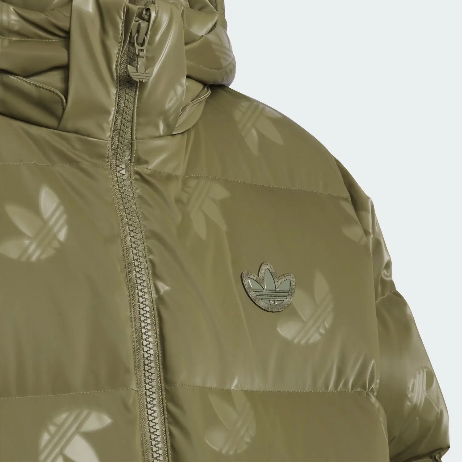 Детская пуховая куртка Adidas Originals, оливковый — фото 4