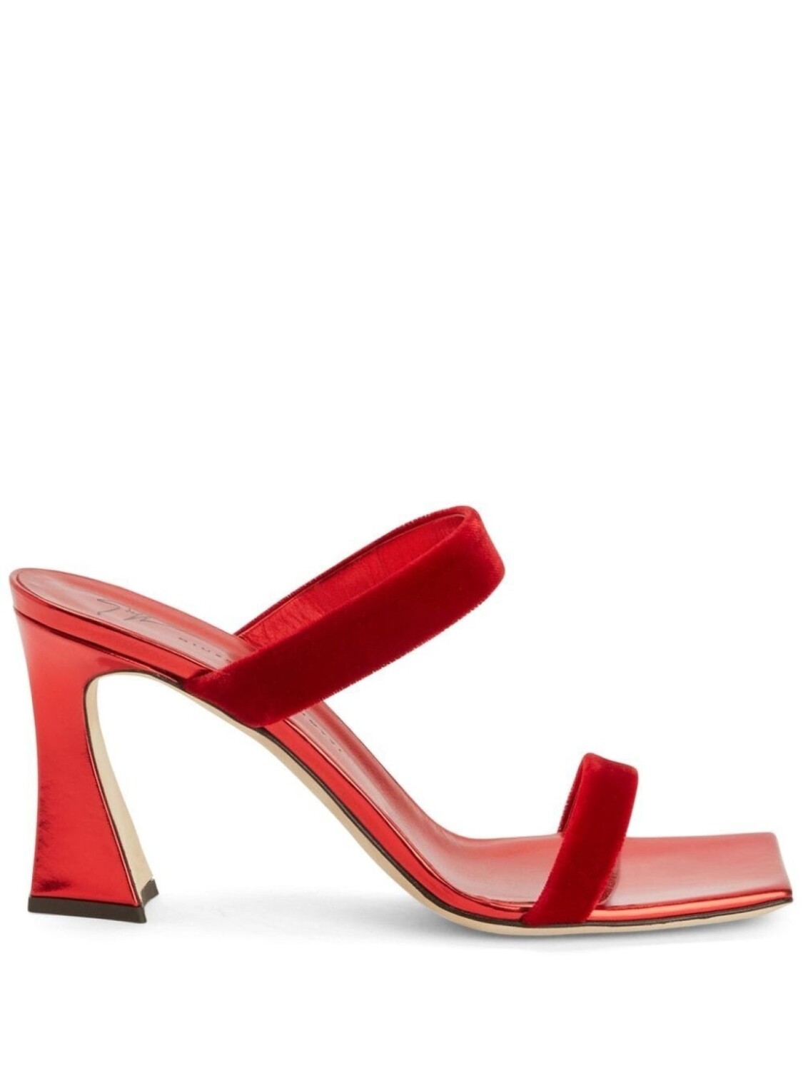 

Giuseppe Zanotti бархатные мюли Flaminia 85, красный