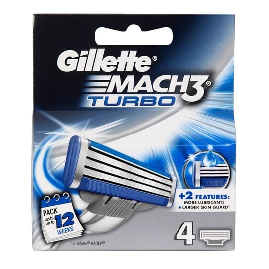 

Сменные лезвия для бритвы, 4 шт. Gillette, Mach 3 Turbo