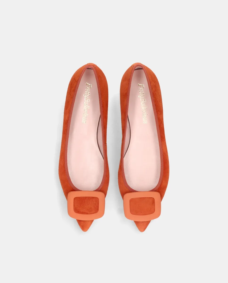 Женские балетки из мягкой замши с пряжкой Pretty Ballerinas, оранжевый — фото 2