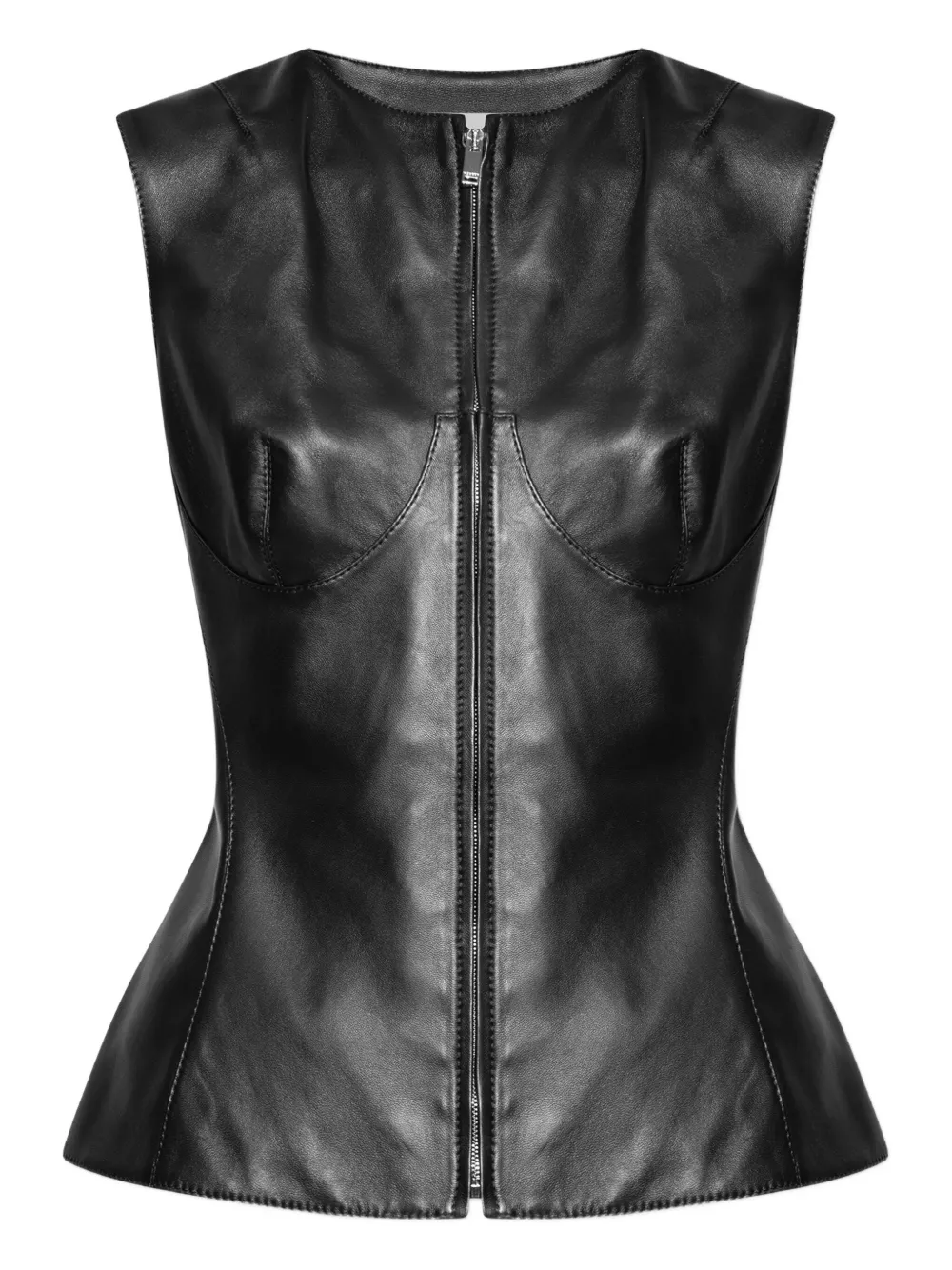 

Топ без рукавов с застежкой-молнией спереди Alexander McQueen, черный