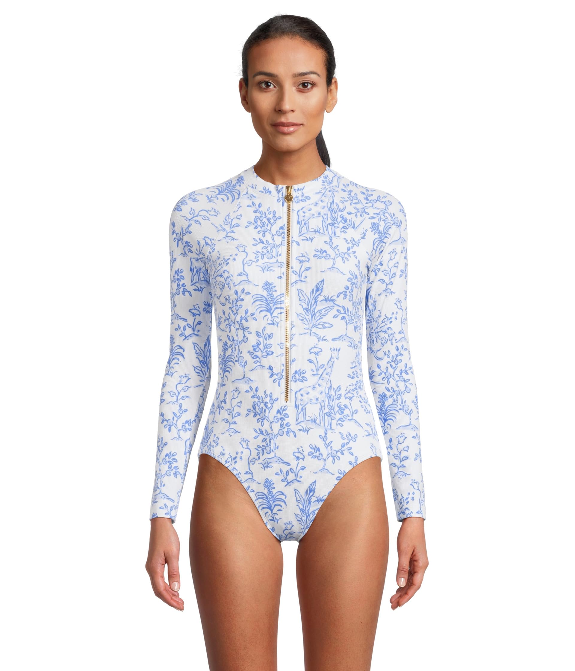 

Купальник Lilly Pulitzer Randee Rashguard One-Piece, цвет Resort White Tall Tales