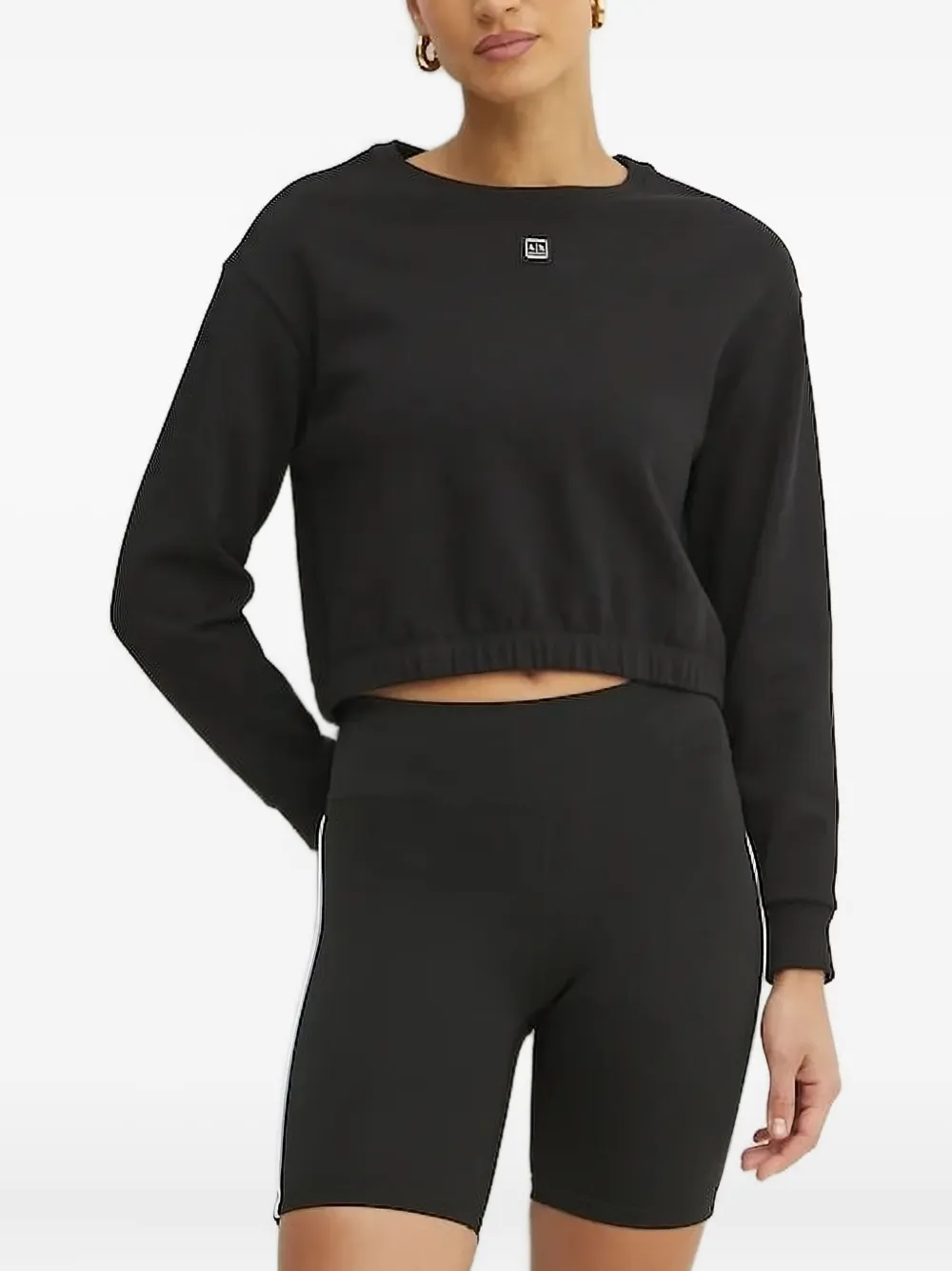 

Укороченная толстовка с логотипом Armani Exchange, черный