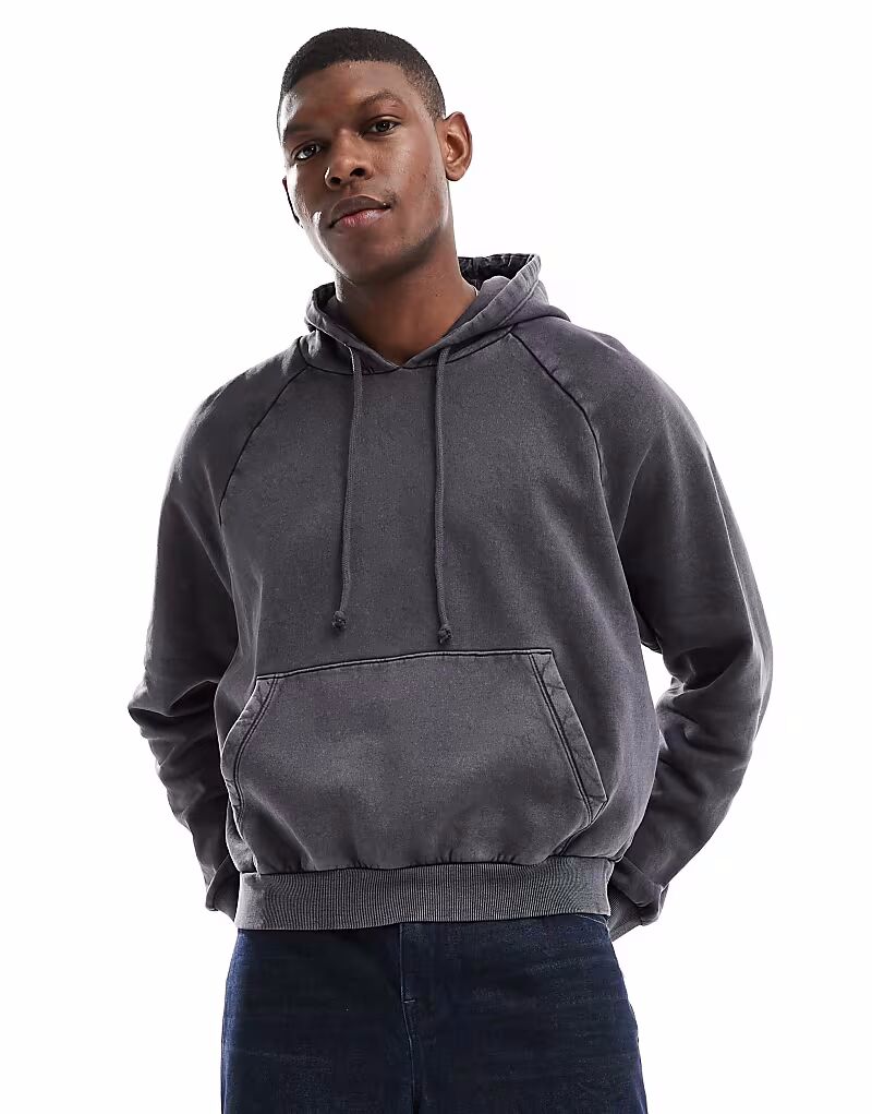 

Укороченная толстовка с капюшоном ASOS DESIGN черного цвета