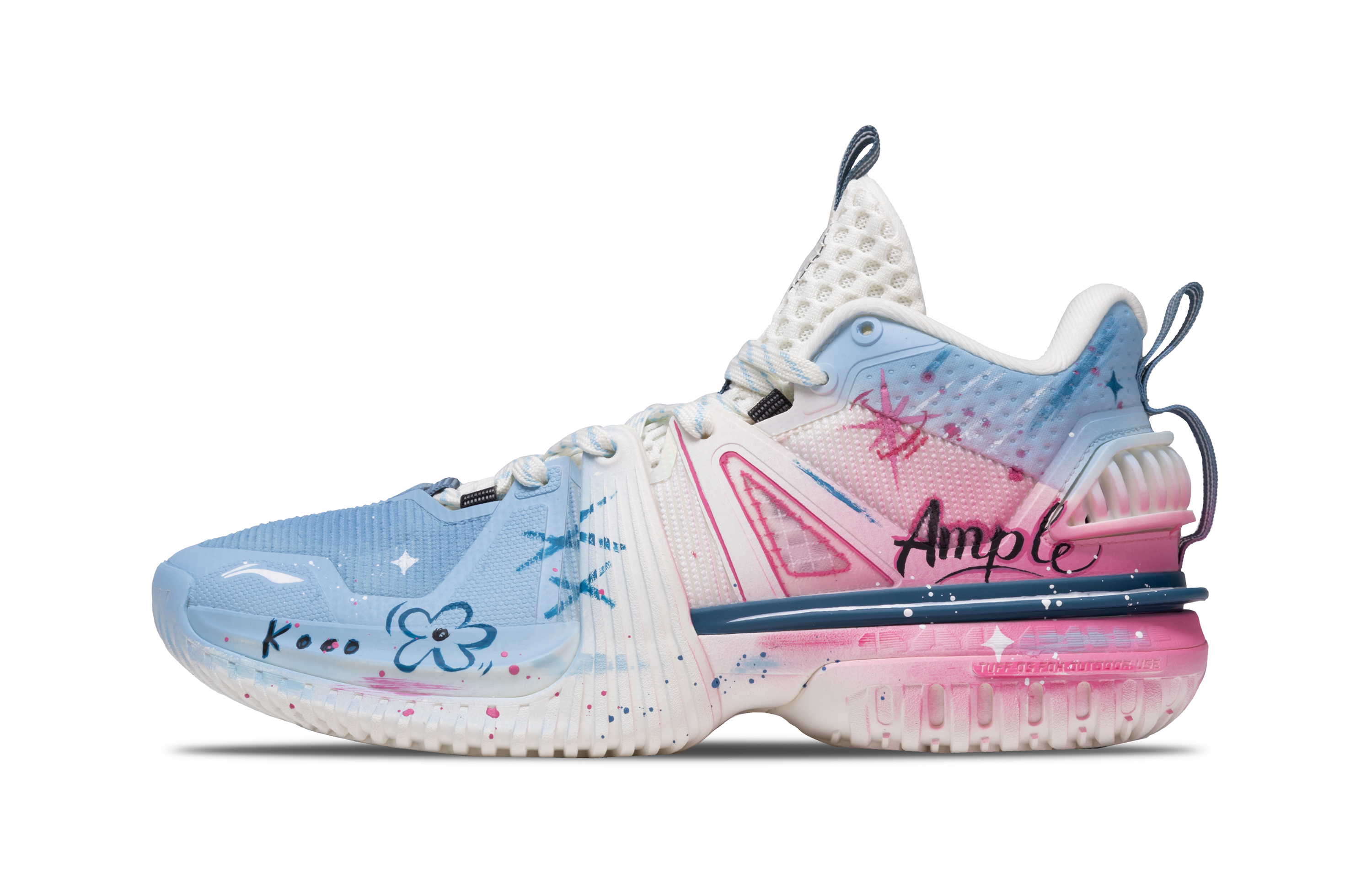 

LINING Баскетбольные кроссовки Storm 2024 Shock Absorbers с противоскользящим покрытием, износостойкие, низкие, мужские, розово-синие