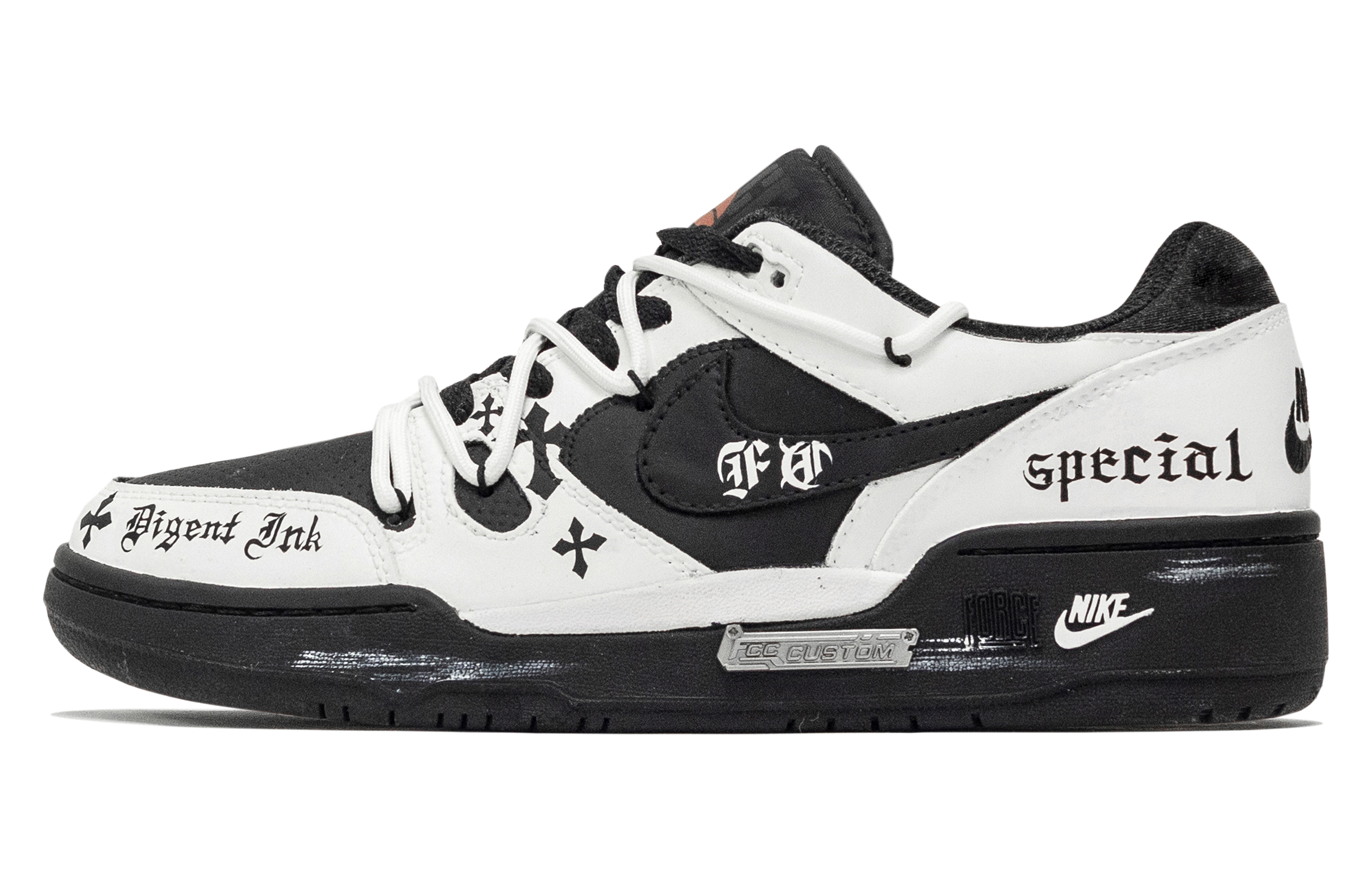 

Nike Инновационные кроссовки для скейтбординга Full Force Insane, износостойкие, Dark Shadow Cross, низкие, мужские, черно-белые
