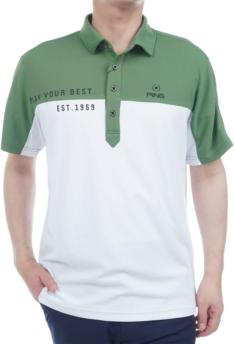 

Мужская поло-рубашка Ping с коротким рукавом (эластичная, приятная на ощупь) / для гольфа / 621-5160203, зеленый