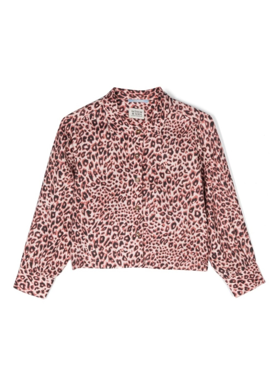 

Рубашка с леопардовым принтом Scotch & Soda, розовый