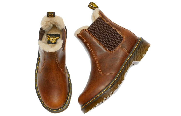 Ботинки Dr. Martens 2976 Faux Fur Lined, коричневый — фото 3
