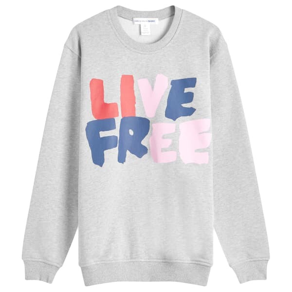 

Футболка Live Free Crew Comme Des Garçons Shirt, серый
