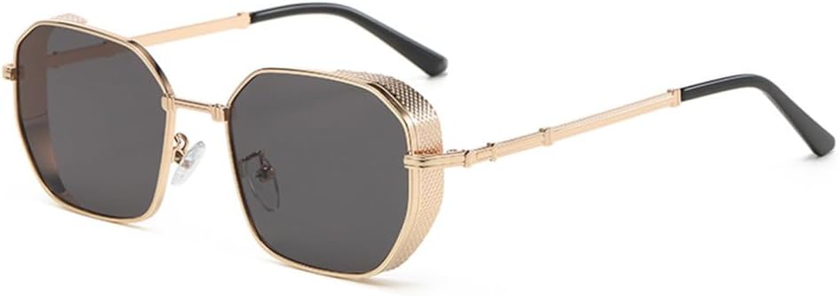 

Модные прямоугольные солнцезащитные очки в стиле ретро для женщин, градиентный металлический цвет, классические солнцезащитные очки с защитой от УФ-излучения UV400 MTZJH, Gold Grey