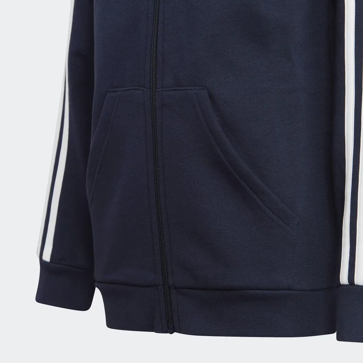 Kids' Essentials Флисовая куртка Adidas с 3 полосками, темно-синий/белый — фото 3