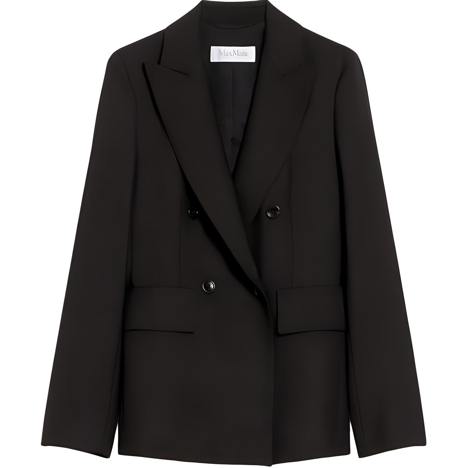 

Двубортный жакет с длинными рукавами Max Mara Sanna Maxmara, черный