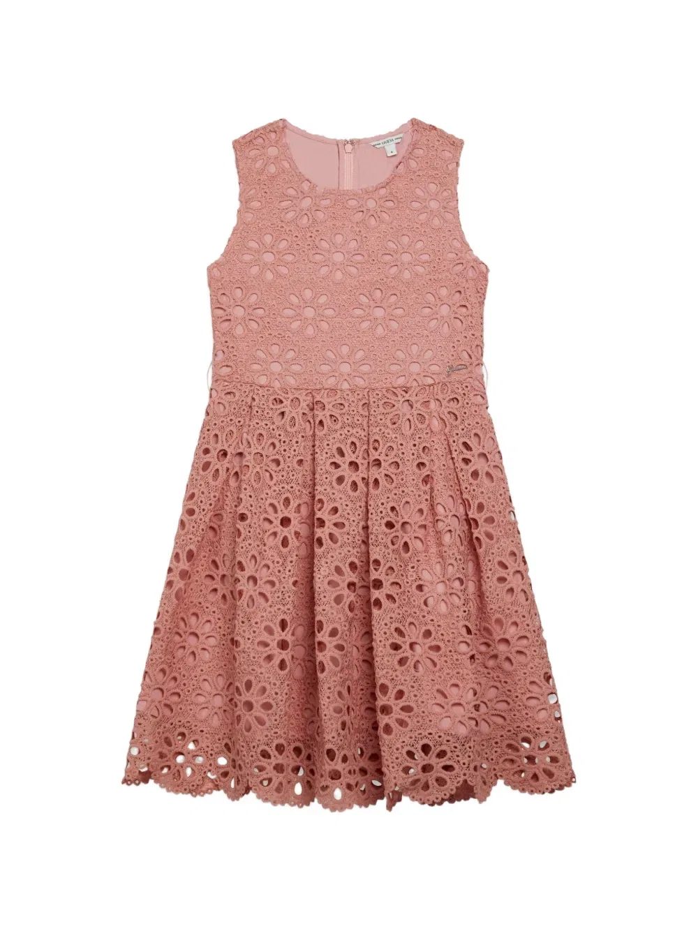 Платье с цветочным кружевом и поясом Guess Kids, розовый