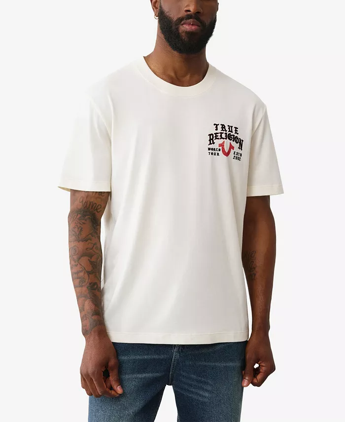 

Мужская футболка с коротким рукавом с флагом True Religion, белый